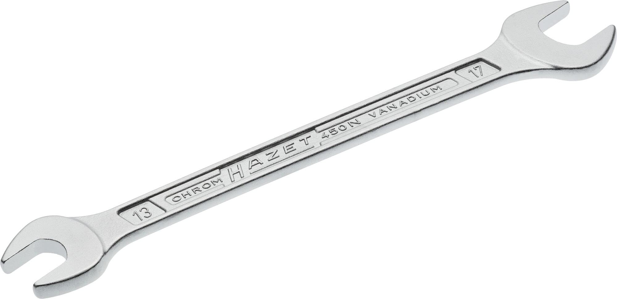 HAZET 450N-13X17 205.5 mm Hexagon Profile Double Open-End Wrench - Chrome-Plated