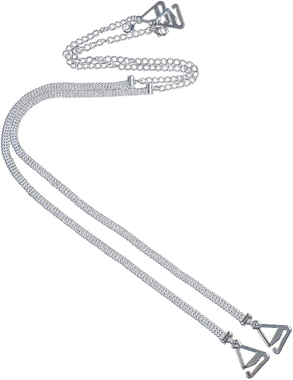 Decorative Bra Straps Silver Beads Triple Rows Adjustable Size