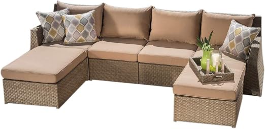 Sirio Hampton Beige 6 Piece Sectional Set Patio Furniture Set Amazon Ca Patio Lawn Garden