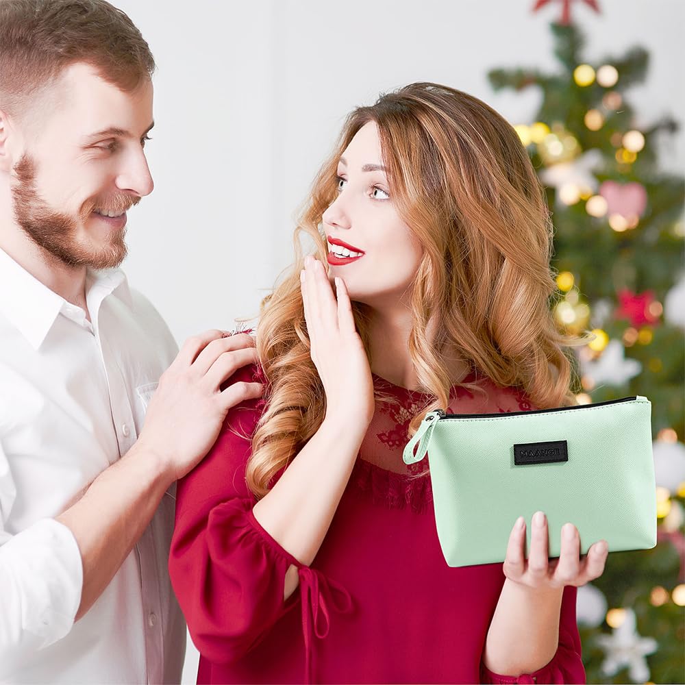 Cosmetic Bags for Women Small Makeup Bag for Purse Pu Leather Makeup Pouch Travel Makeup Bag with Zipper Make Up Bag for Travelling