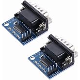 2PCS MAX3232 3.3V to 5V DB9 Male RS232 Serial Prot to TTL Converter | Module Root Connector, for Arduino Raspberry Pi, for Microcontrollers