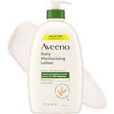 Aveeno Daily Moisturizing Body Lotion, Fragrance-Free, 33 fl. oz | Body Lotion with Soothing Prebiotic Oat, Nourishes Dry Skin, Paraben-, Dye-, &amp; Fragrance-Free, Non-Greasy, Non-Comedogenic