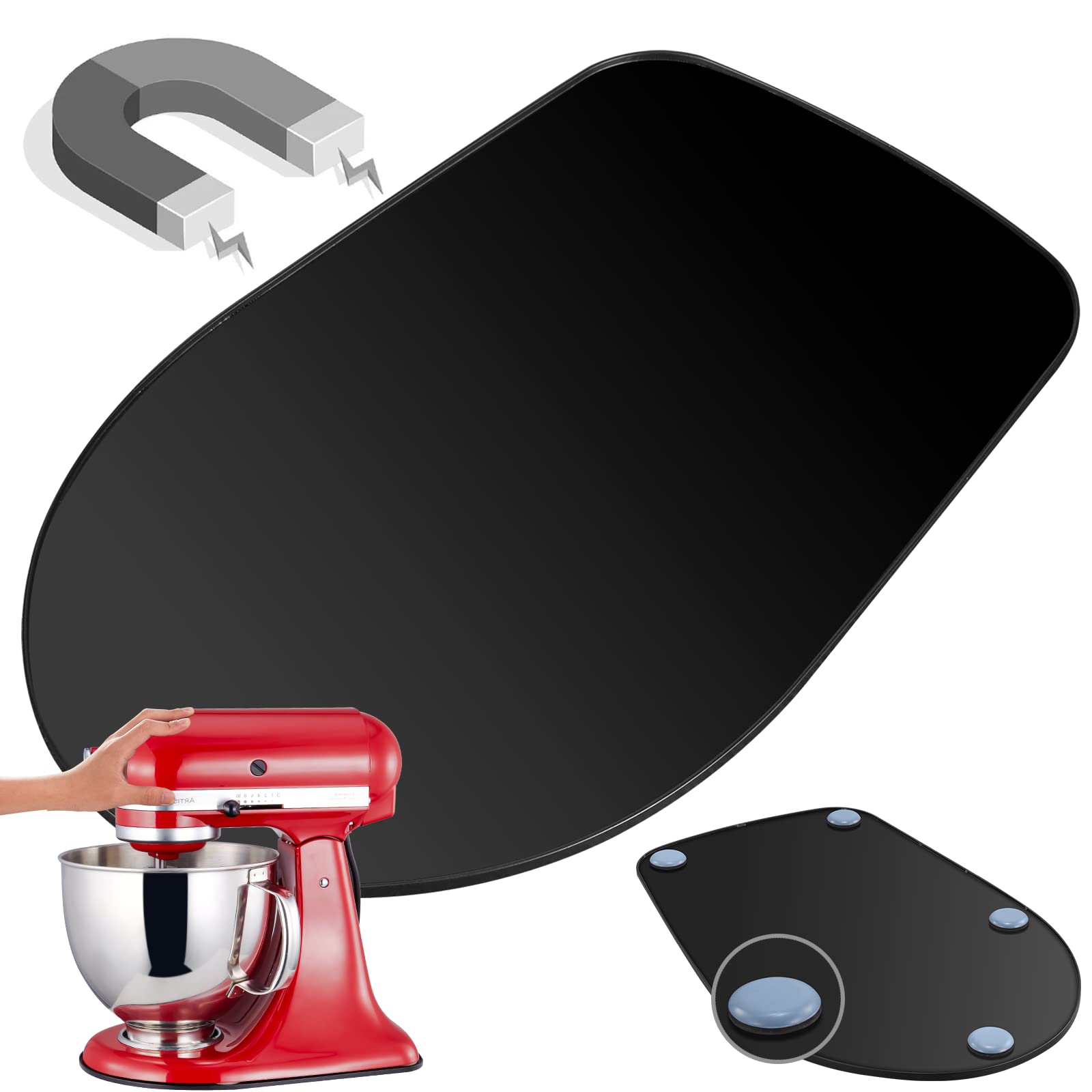 Metal Mixer Slider Mat, Kitchenaid Mixer Slider for Kitchenaid 4.5-5Qt Tilt-head Stand Mixer, Countertop Storage Mover Caddy Compatible with 4.5-5Qt Stand Mixer Artisan Classic, Kitchenaid Slider mat