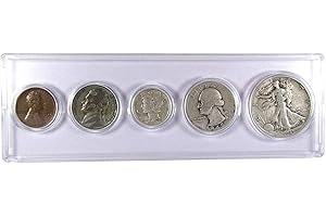 PROFILE COINS & COLLECTIBLES 1945 Year Set 5 Coins in Circulated or Better Condition Collectible Gift Set