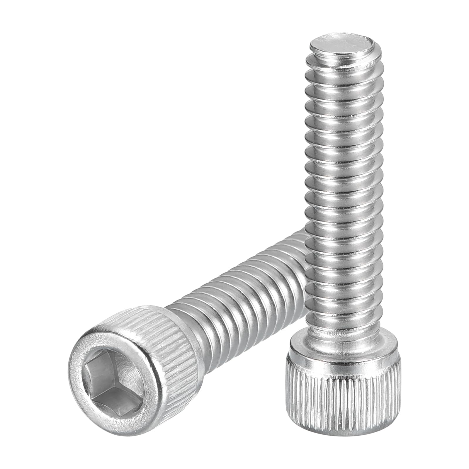 uxcell Hex Socket Bolts (1/4"-20x1"), 304 Stainless Steel Hexagon Socket Drive Screws, Silver Tone, 50 Pcs