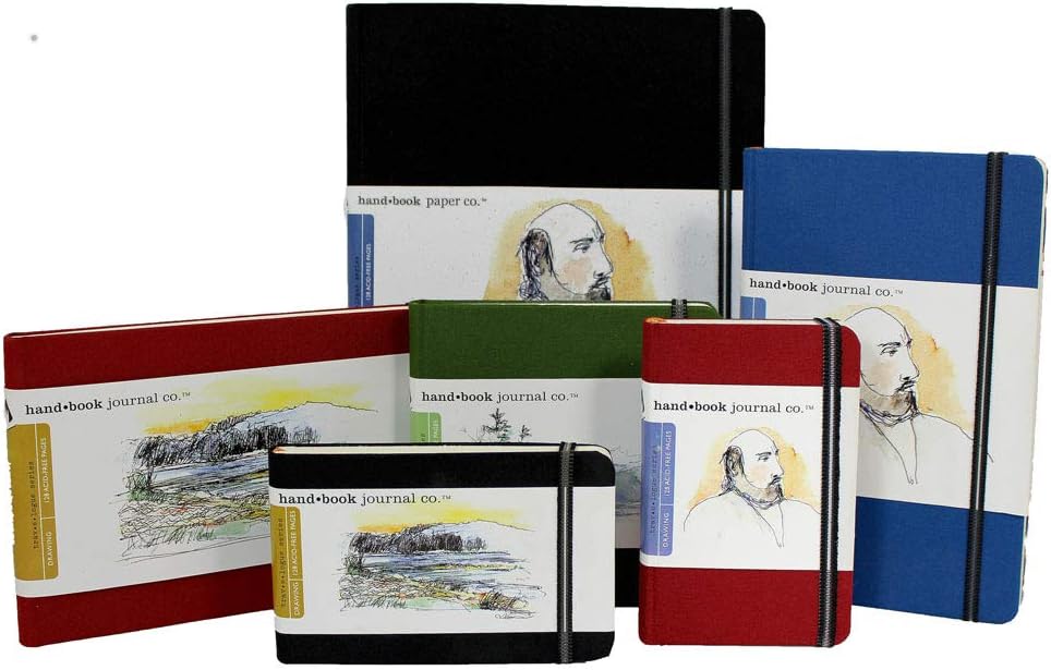 Travelogue Drawing Book, Square 5-1/2 x 5-1/2, Ivory Black Artist Journal: Arts, Crafts & Sewing