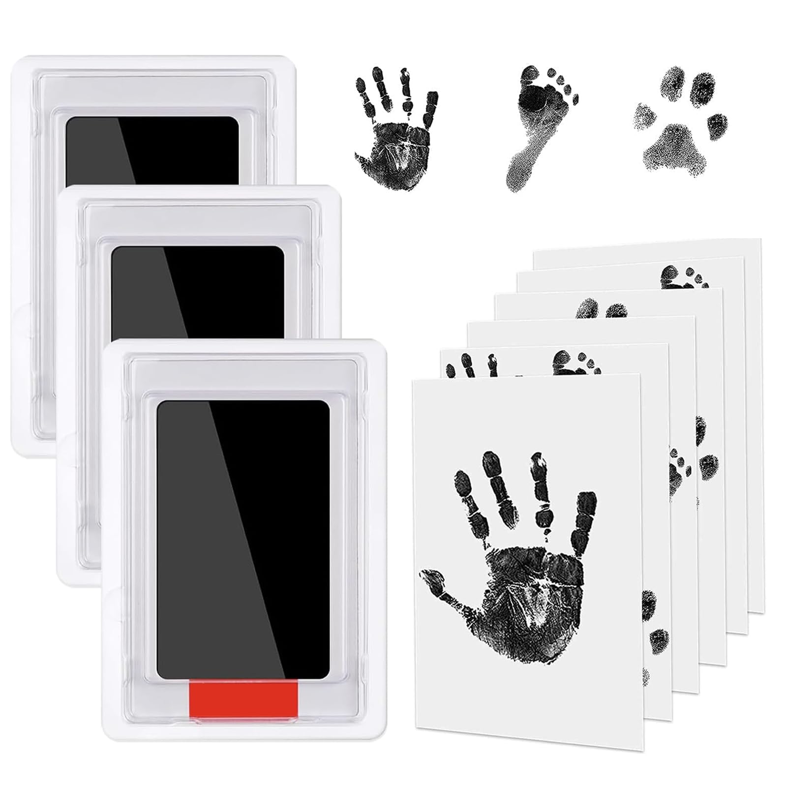 Baby Hand and Footprint Kit,3 Inkless Print Pads and 6 Imprint Cards,Pet Paw Print Kit Safe & Non-Toxic Baby Footprint Kit Inkless Hand & Footprint Kit Hand and Foot Print for Baby Family Keepsake