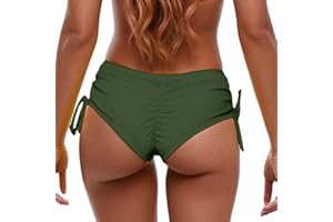 Women's Tummy Control Swimsuit Breathable Bottoms Seamless Ruched Bikini Bottom High Waist Comfortable Underwear