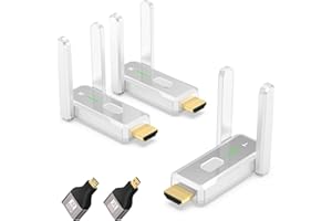 Wireless HDMI Transmitter and Receiver,4K Decoding 1080P Out,328FT/100M,Plug & Play,Wireless HDMI Supports 4K Decode & 1080P 