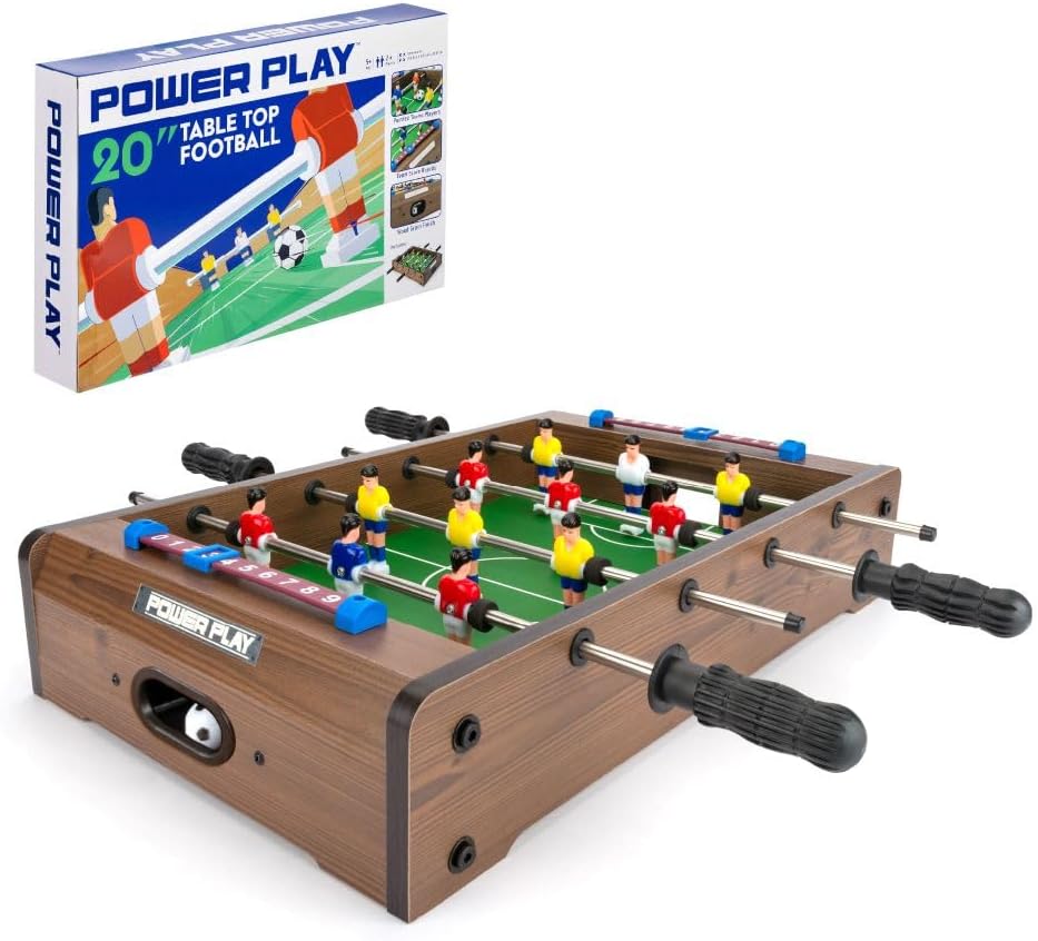 Power Play Table Top Football Game 20 Inch Wood Indoor Outdoor Kid Adult