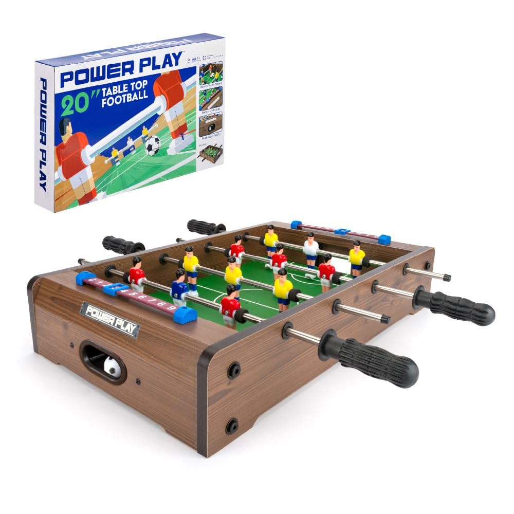 Power Play | Table Top Football Game, Wooden Outdoor Indoor Game for Kids and Adults, Small 20Inch