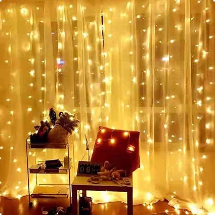 Ever Smart Curtain Lights Usb Powered 300 Leds Warm White String Lights For Bedroom 9 8x9 8ft Waterproof 8 Modes Flashing Fairy String Lights