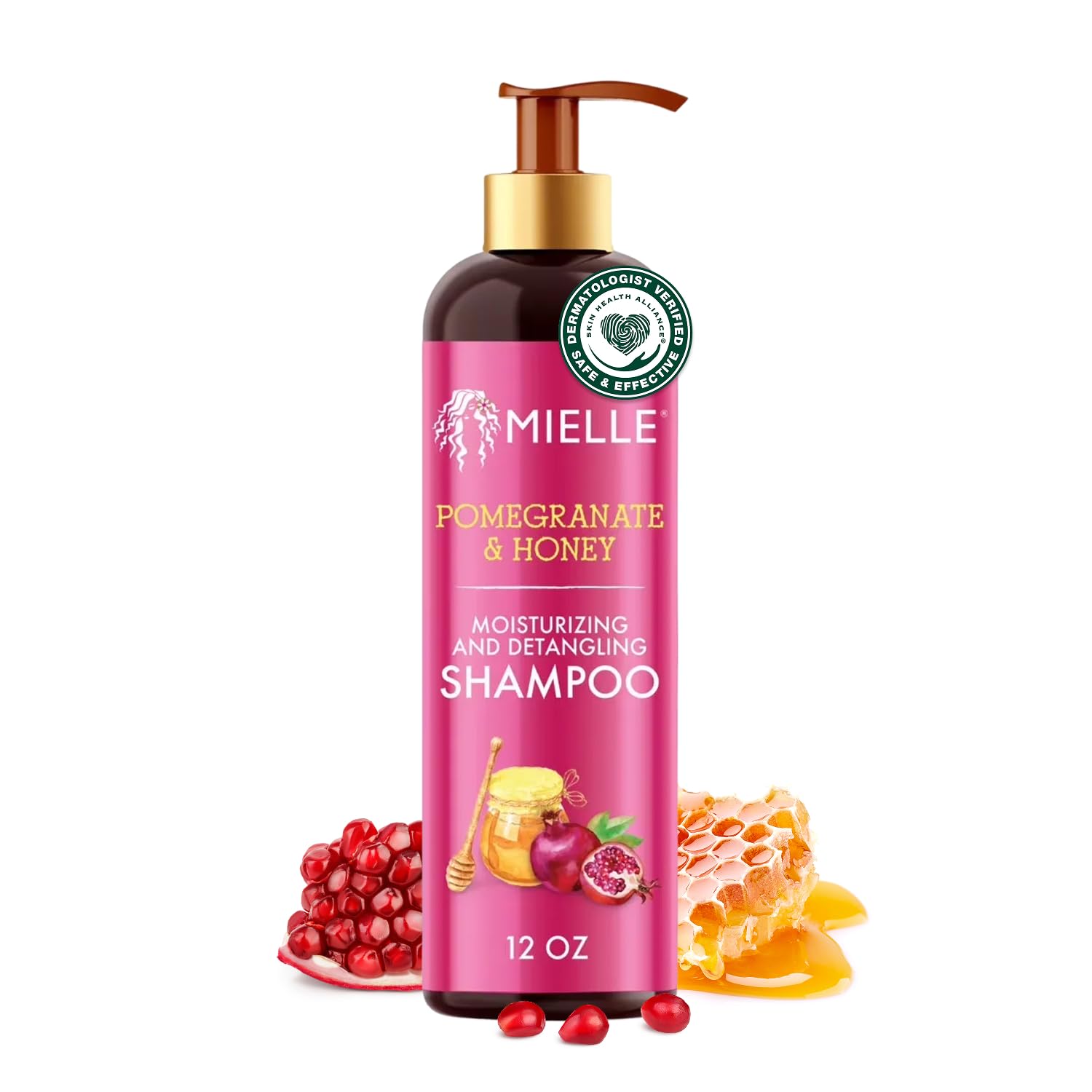 Mielle Organics Pomegranate & Honey Moisturising Detangling Sulphate-Free Shampoo For Type 4 Curly Hair 355ml