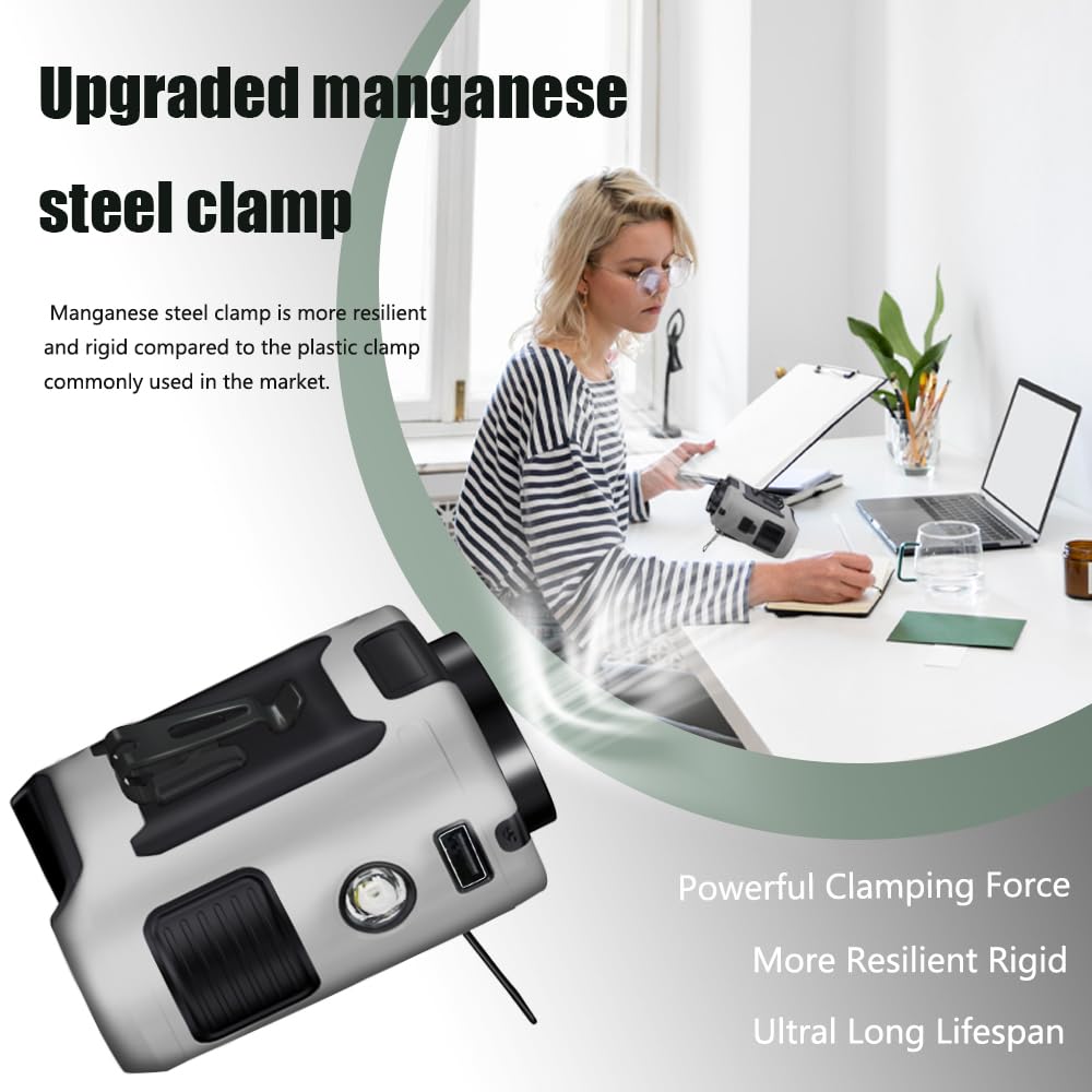 CAZOKASI 2024 Upgrade 10000mAh Waist Clip Fan Wearable Portable Personal Body Fans Powerful Upto 40H Cooling and Heatstroke Prevention (Gray and Orange)