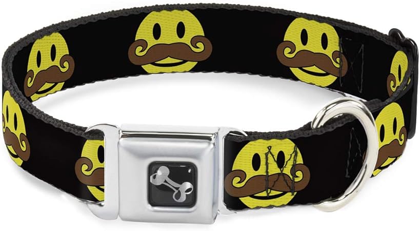 mustache dog collar