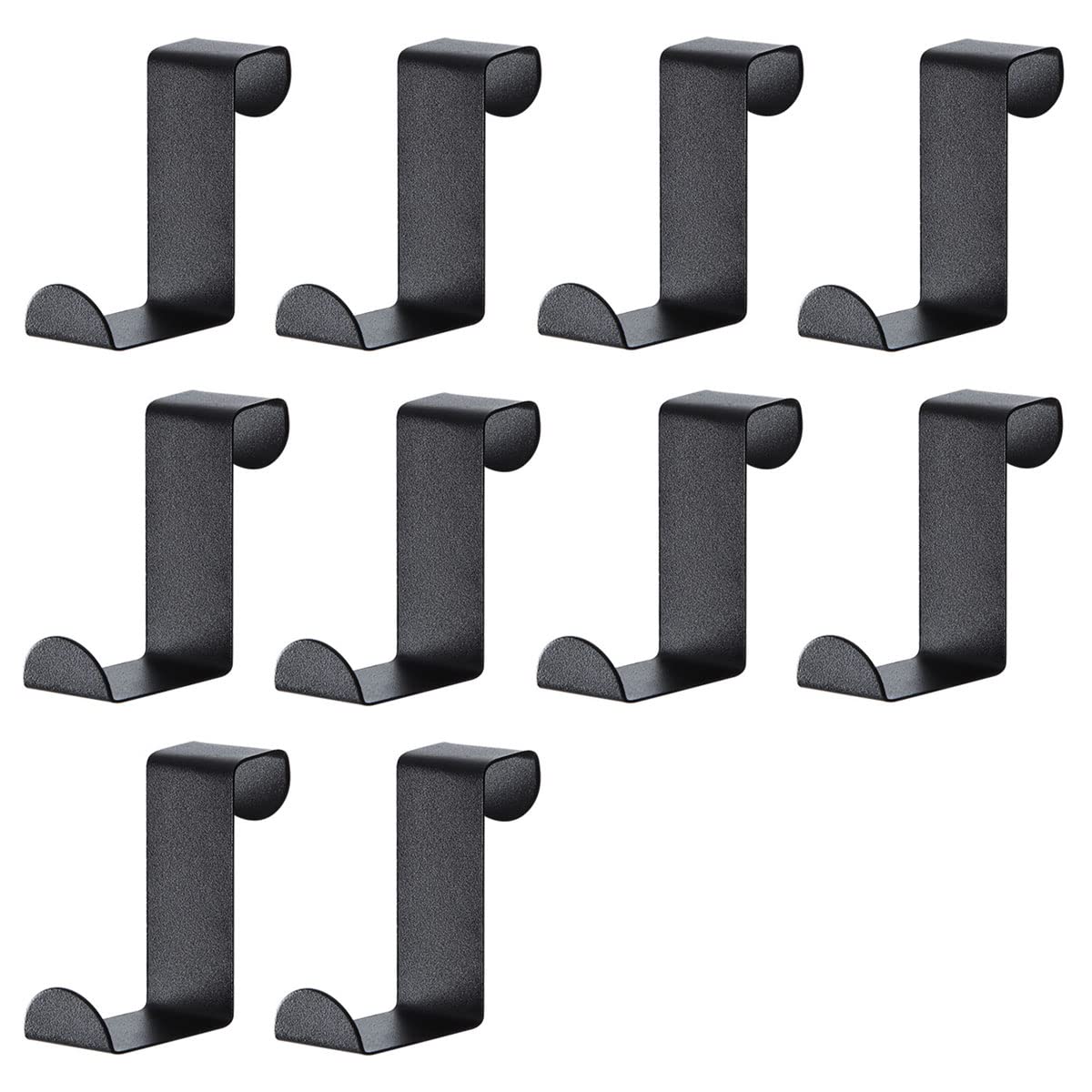 ZEACCT 10-Pack Reversible Z-Shaped Hooks – Space-Saving Over-Door Hangers for Towels & Robes, Stainless Steel & Plastic Multi-Purpose Hooks for Kitchen, Bathroom or Office (Black)