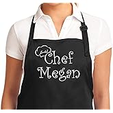 PLACE4PRINT Personalized Apron With Name. Premium Quality Apron for Men and Women - 6 colors available - Chef, Cooking, Grilling, or Baking