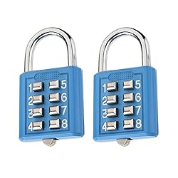 MroMax 2Pcs 8-Digit Combination Padlock Push Button
