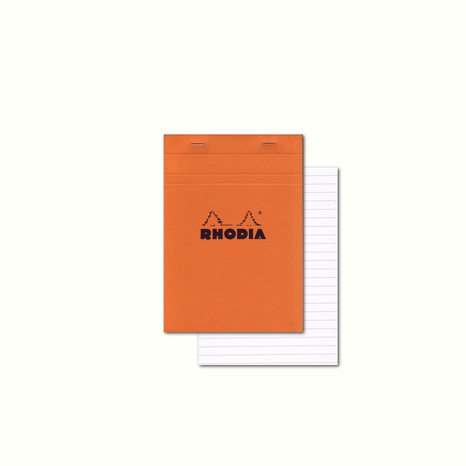 RHODIA 16600C - Stapled Notepad N°16 Orange - A5 - Ruled - 80 Detachable Sheets - White Clairefontaine Paper 80 g/m - Soft, Resistant and Waterproof Coated Card Cover - Basics