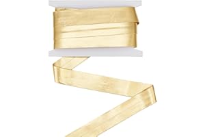 letsinstyle 5 Yards 1.18 Inch Leather Foldover Bias Tape, Gold Metallic Leather Strips Flat Belt Cord, Embellishments for DIY