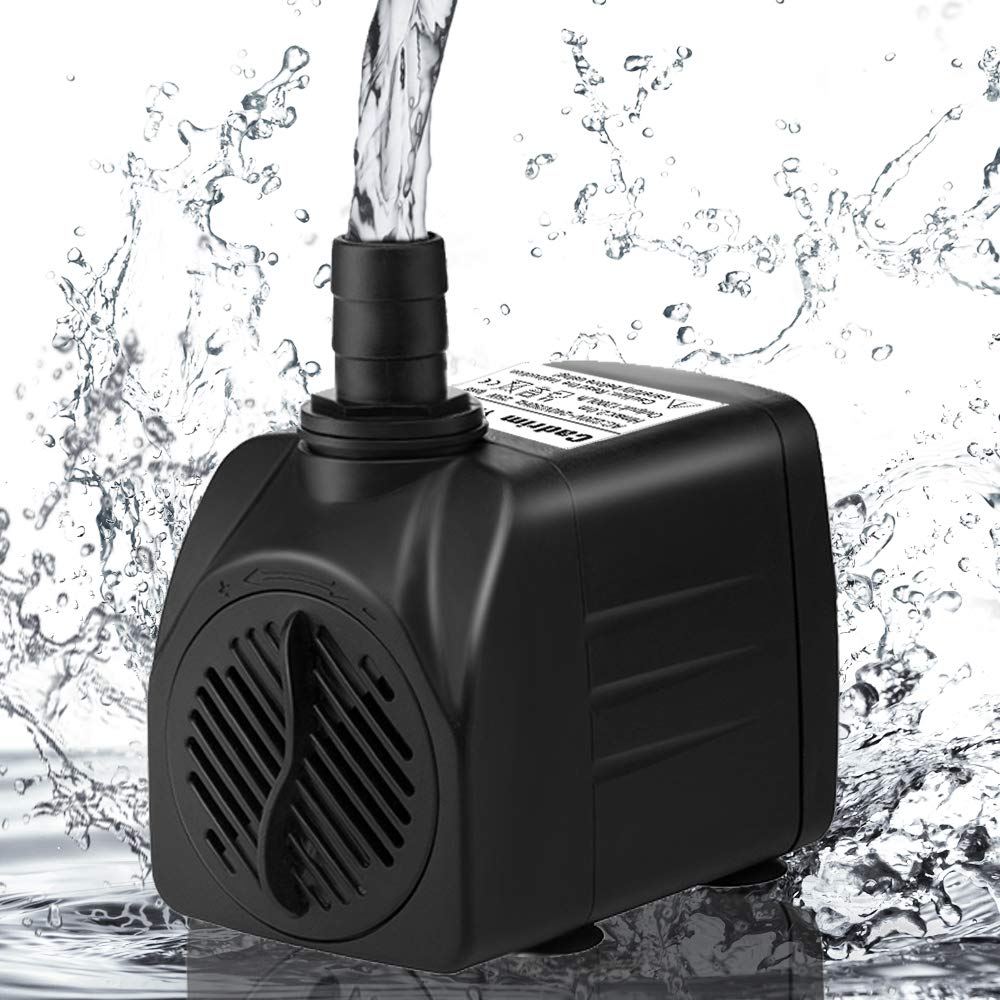 Cadrim Submersible Water Pump, Aquarium Water Pumps 1200L/H 25W Fountain Water Pump with 2 Nozzles for Pet Fountains/Pond/Aquarium/Fish Tank/Statuary/Hydroponics 300Gph