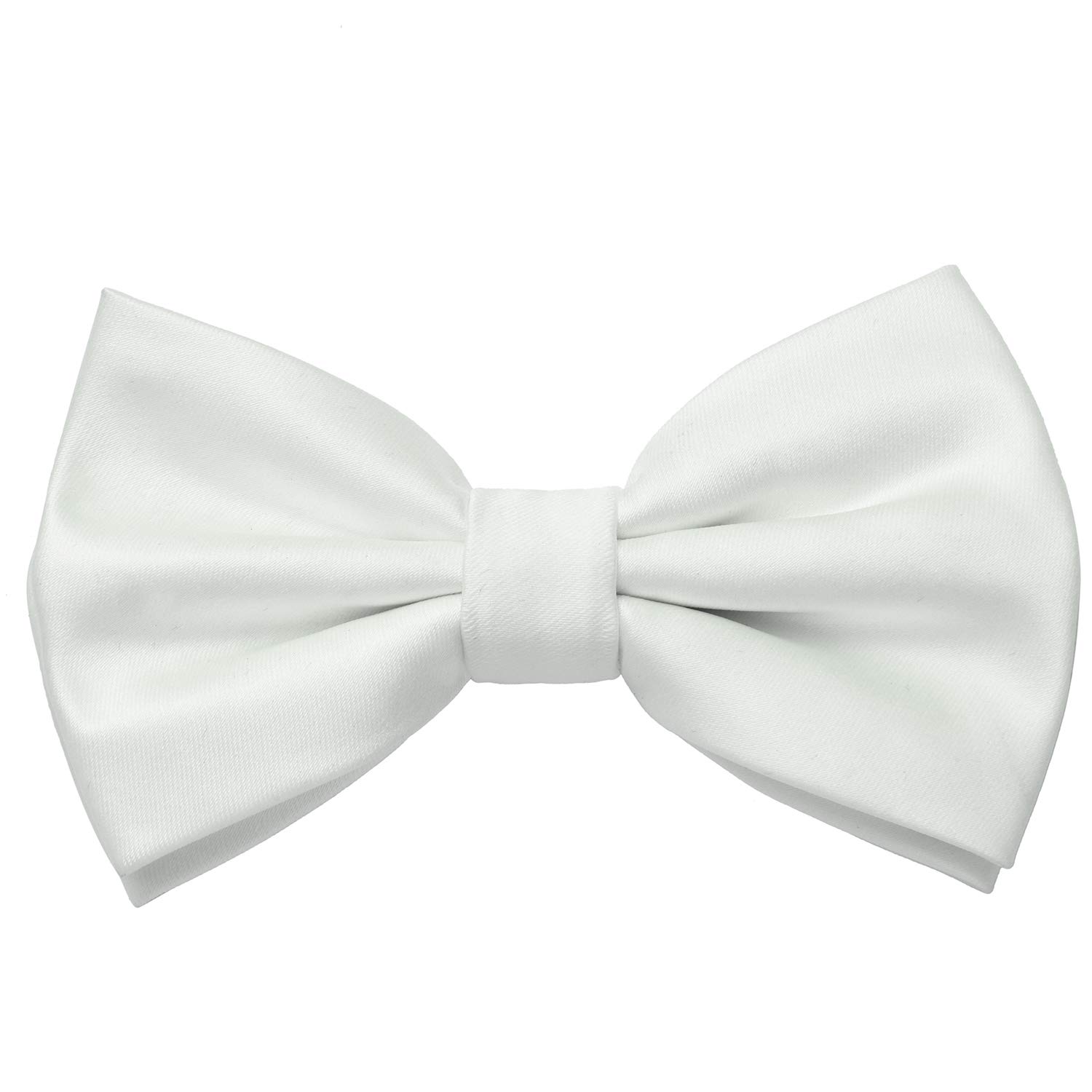MASADA bow tie white - men's accessory in silk-look, continuously adjustable, handmade with hook closure - 12 x 6 cm