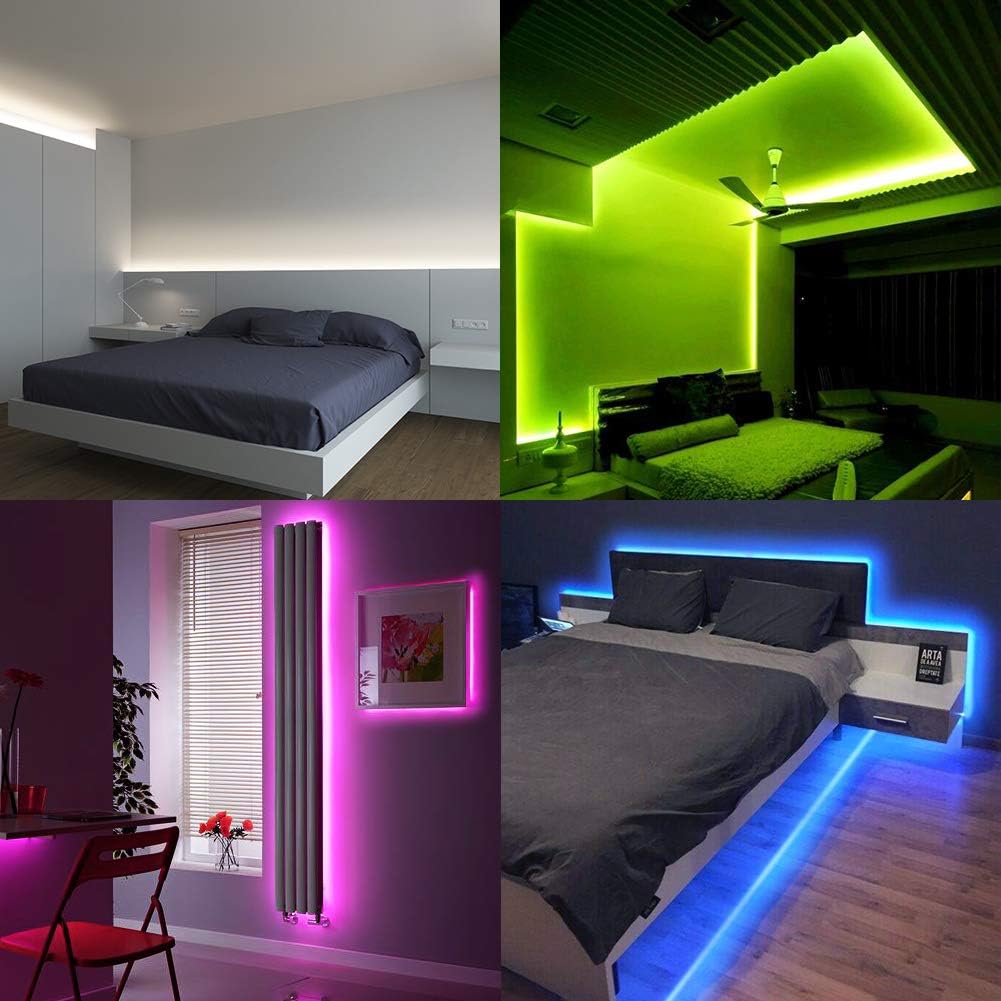 Daybetter Led Strip Lights 16.4ft 5m Flexible Color Changing RGB Led Light Strip 5050 150leds LED Tape Lights Kit with 44 Keys IR Remote Controller and 12V Power Supply: Home Improvement