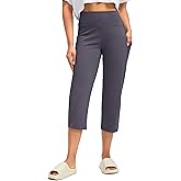 G Gradual Capri Pants for Women High Waist Workout Yoga Pants with Pockets Tummy Control Leggings Crop Straight