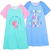 Play Tailor 2Pcs Girls Nightgowns Kids Pajamas Princess Nightgown Dress Sleepwear for Toddler Little Girls