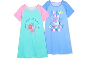 Play Tailor 2Pcs Girls Nightgowns Kids Pajamas Princess Nightgown Dress Sleepwear for Toddler Little Girls