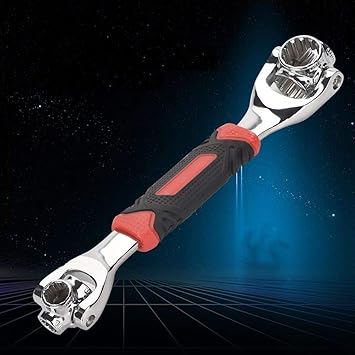 Jukkre 48 in 1 Socket Wrench Tools Works with Spline Bolts Torx 360 Degree 6-Point Universal Furniture Car Repair Hand Tool Handles up to 135kg of Pressure Universal Hand Tool Wrench