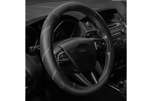 Didida Microfiber Leather Steering Wheel Cover Sporty Car Wheel Cover for Men and Women Universal 14 1/2 inch to 15 inch Breathable for Car Truck SUV Jeep Black