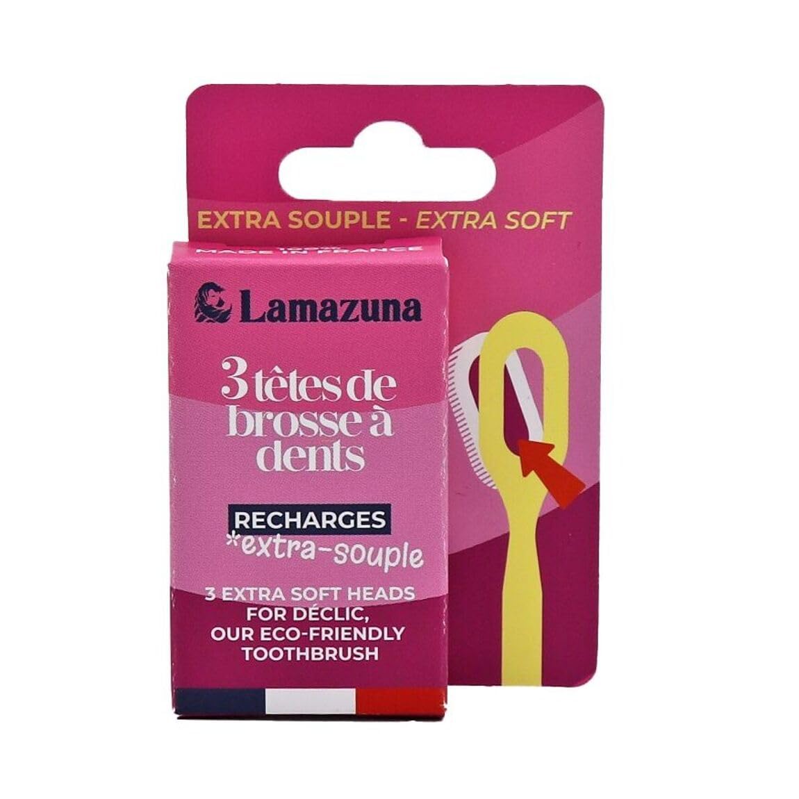 Lamazuna 3 x Extra Soft Toothbrush Heads Refill