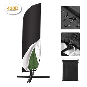 SanGlory 420D Sonnenschirm Abdeckung 4M Wasserdicht Sonnenschirm Hülle Große Outdoor Regenschirm Abdeckung für Ampelschirm/St