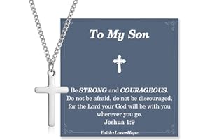 ACOGVN Cross Necklace for Boys, Graduation Back to School Birthday Easter First Communion Baptism Confirmation Gifts for Teenage Boys Christmas Valentines Day Gifts for Son Grandson Nephew Brother