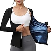 Sauna Suit for Women Sweat Jacket Sweat Slimming Body Shper suits Long Sleeve Zipper Shirt Workout Tops