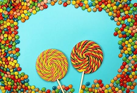 Amazon Aofoto 10x7フィート カラフル ロリポップ キャンディー 写真撮影 背景 ブルー キッズ 誕生日パーティー 装飾 甘い キャンディ 世界写真 背景 ベビーシャワー フォトブース 新生児 赤ちゃん 子供 写真 スタジオ 小道具 バックペーパー 背景布 通販