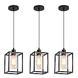 AOJUNSANSAN 3 Pack Black Pendant Lights for Kitchen