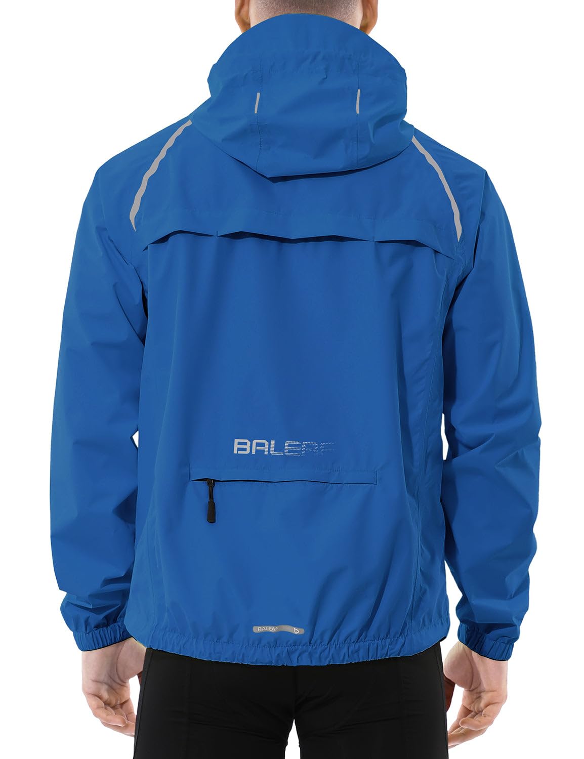 baleaf Men's Rain Jacket Waterproof Windbreaker Raincoat Running Cycling Golf Gear Hood Lightweight Reflective Packable Royal Blue S Image