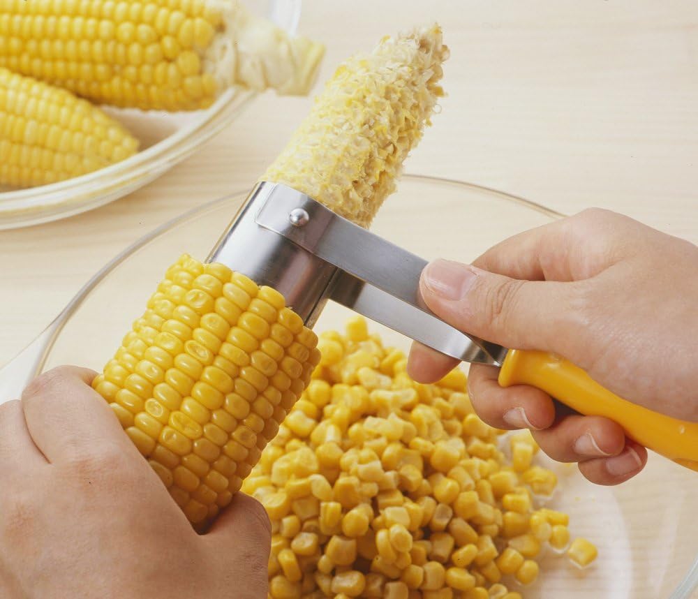 Amazon 下村企販 日本製 とうもろこしカッター とうもろこしの粒を簡単にカット コーン イエロー スライサー カッター オンライン通販