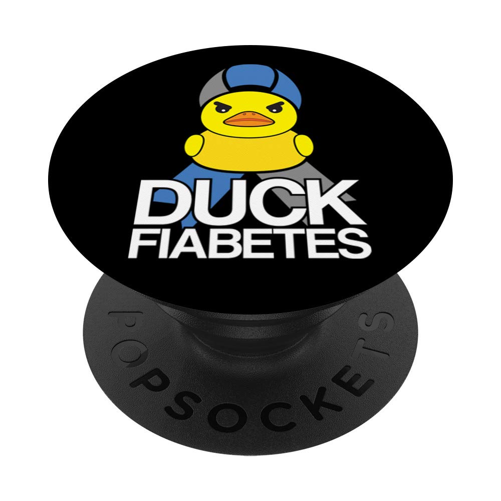 Type 1 Diabetes Duck Fiabetes Awareness Ribbon PopSockets Grip and Stand for Phones and Tablets