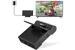 Switch Dock for NS Switch/Switch OLED, innoAura Switch Docking Station for TV with 4K HDMI, USB 3.0 and Type-C Charging Port, Foldable and Portable Switch Charging Stand