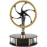 PFCKE Low Temperature Stirling Engine Classroom Teaching Stirling Engine Kit Steam Heat Educational Model Adult Desktop Educational Toys Brass Aluminum Stirling Engine-HZZ92 Pro Black