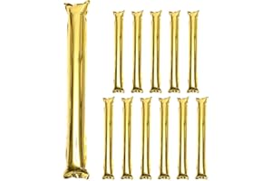Kisangel 12pcs Round Head Boom Sticks, Inflatable Thunder Sticks, Cheerleading Spirit Noise Makers for Clapper Sporting Event