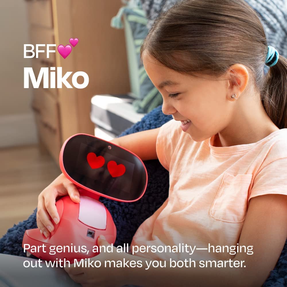 Miko 3: AI-Powered Smart Robot for Kids | STEAM Learning & Educational Robot | Interactive with Learning apps & Unlimited Games | Birthday Gift for Girls & Boys Aged 5-12| Red