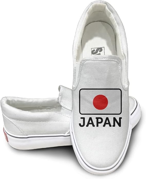 Amazon Co Jp Dfsi 国旗 日の丸 ジャパン ロゴ スリッポン カジュアルシューズ メンズ レディース キャンバスシューズ ローカット スニーカー 通気性 軽量 黒 白 シューズ バッグ