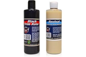 Detail King Black Trim Kote & Revival Kit - Car Exterior Plastic Restorer - Bumper Dressing - Trim Restorer - 16 Oz