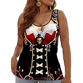 THE PIRATE KING Women's Summer Tank Tops Pirate Knight Skull Sexy and Funny Print Slim Crewneck Sleeveless Top Vest