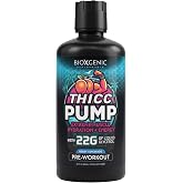 BioXgenic Thicc Pump Liquid Pre-Workout - 32 oz - Berry Lemonade | Paraxanthine Supplement with Glycerol, Citrulline HCL &amp; Beta‑Alanine - Caffeine‑Free Energy + Muscle Hydration + Recovery