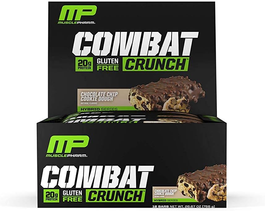 Bar, Low Sugar, Low Carb, Gluten Free, Chocolate Chip Cookie Dough, 12 Bars